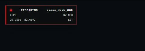 Dashcam active recording status overlay